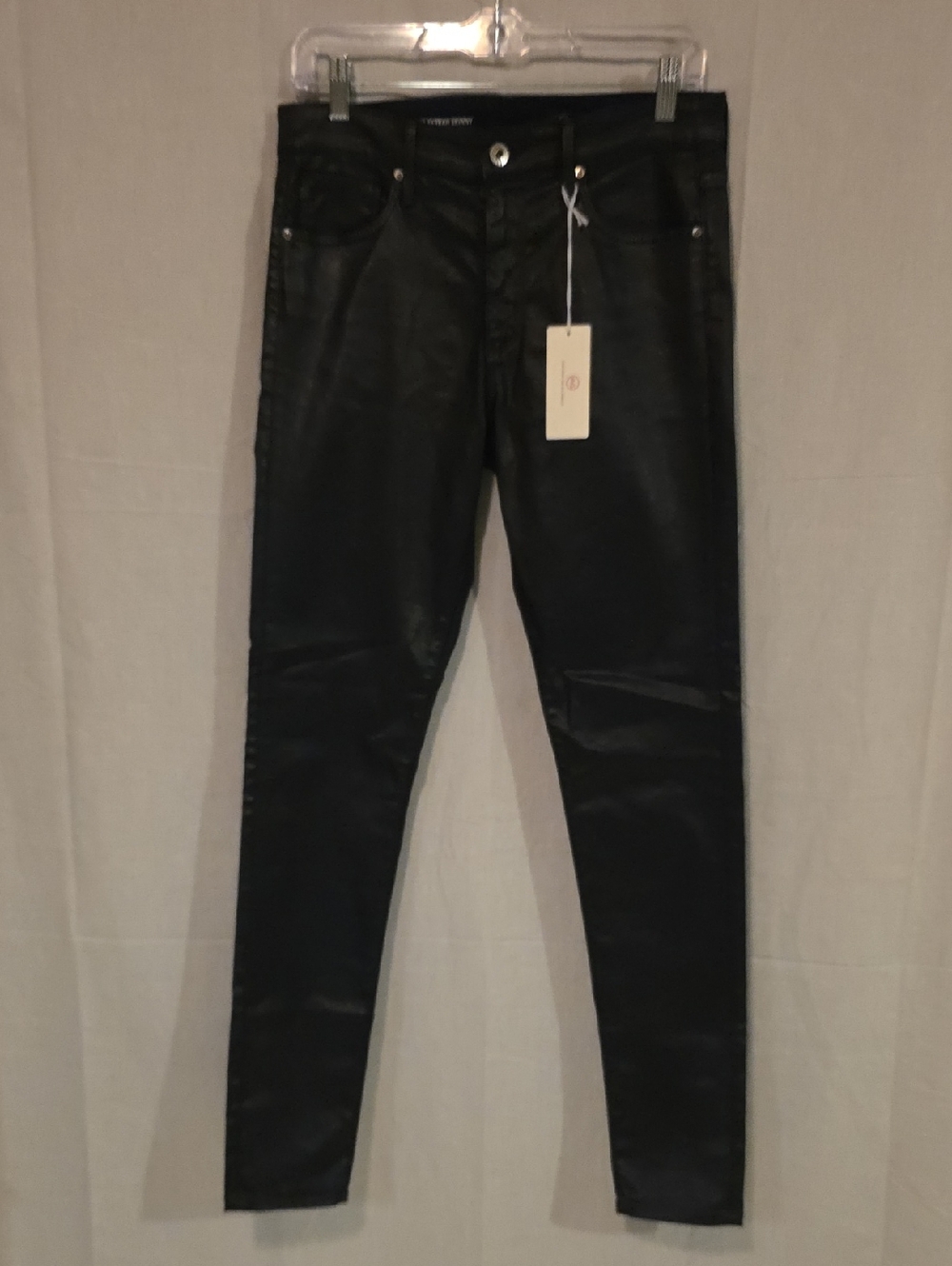 AG Adriano Goldschmied Black Coated Skinny Jeans